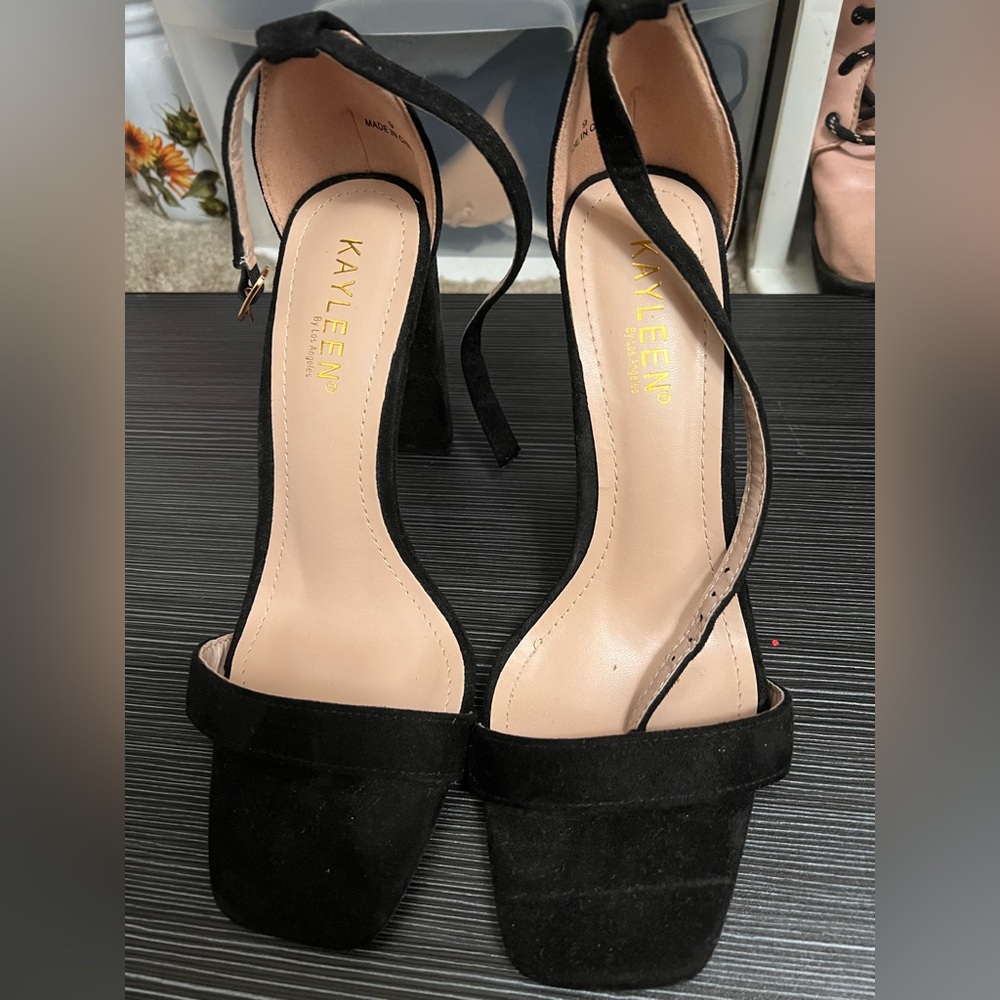 SHEIN Black Strappy Heels